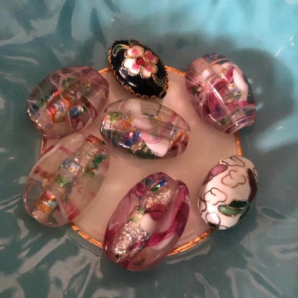 Vintage Murano Glass & Cloisonné Beads